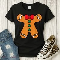 Gingerbread Man Body Costume for Halloween or Christmas Women's T-Shirt thumb 3