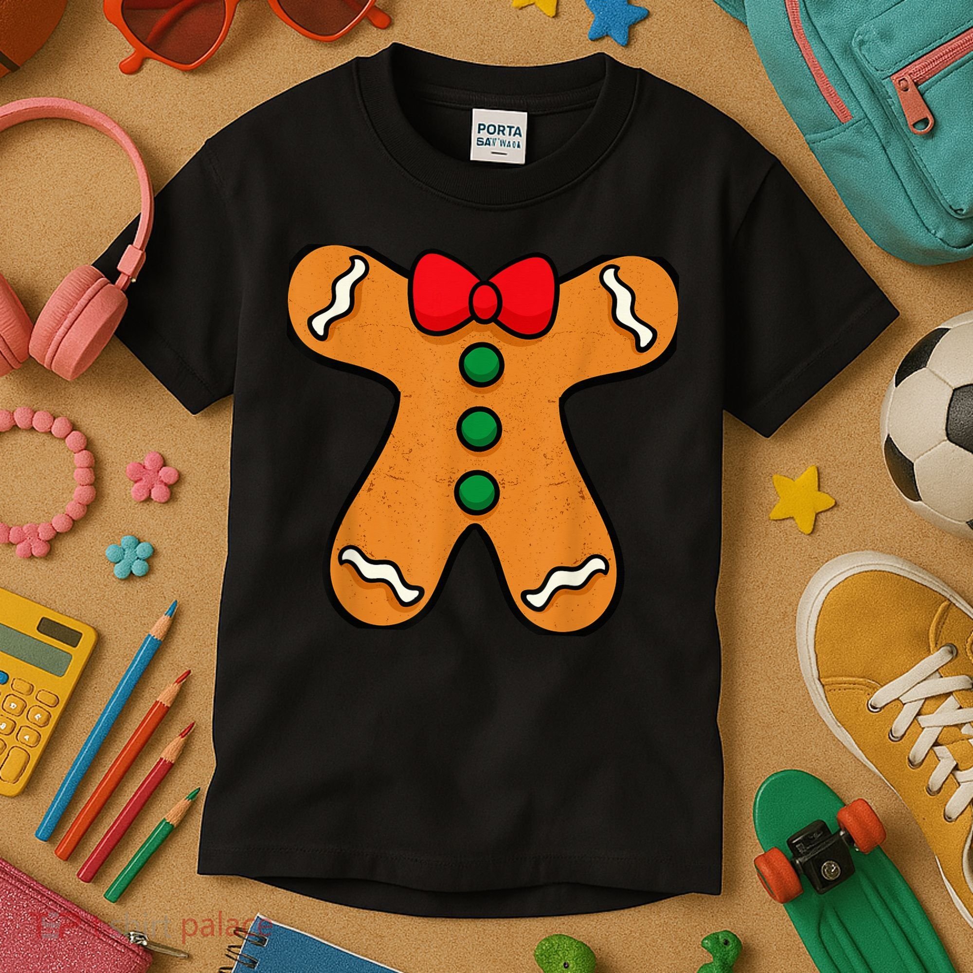 Gingerbread Man Body Costume for Halloween or Christmas Kids T-Shirt