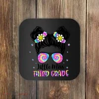 Groovy Messy Bun Third Grade Back To School Coaster thumb 0