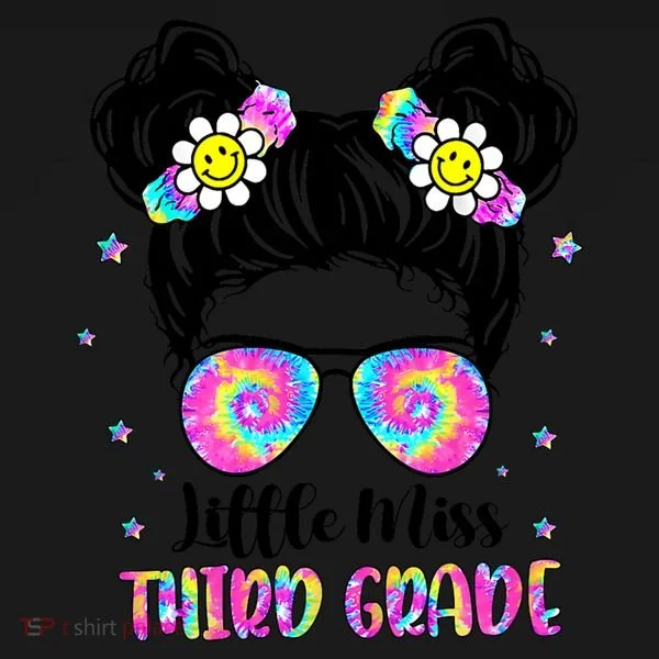 Groovy Messy Bun Third Grade Back To School Coaster