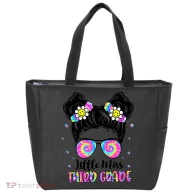 Groovy Messy Bun Third Grade Back To School Tote Bag