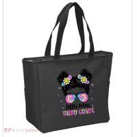 Groovy Messy Bun Third Grade Back To School Tote Bag thumb 2