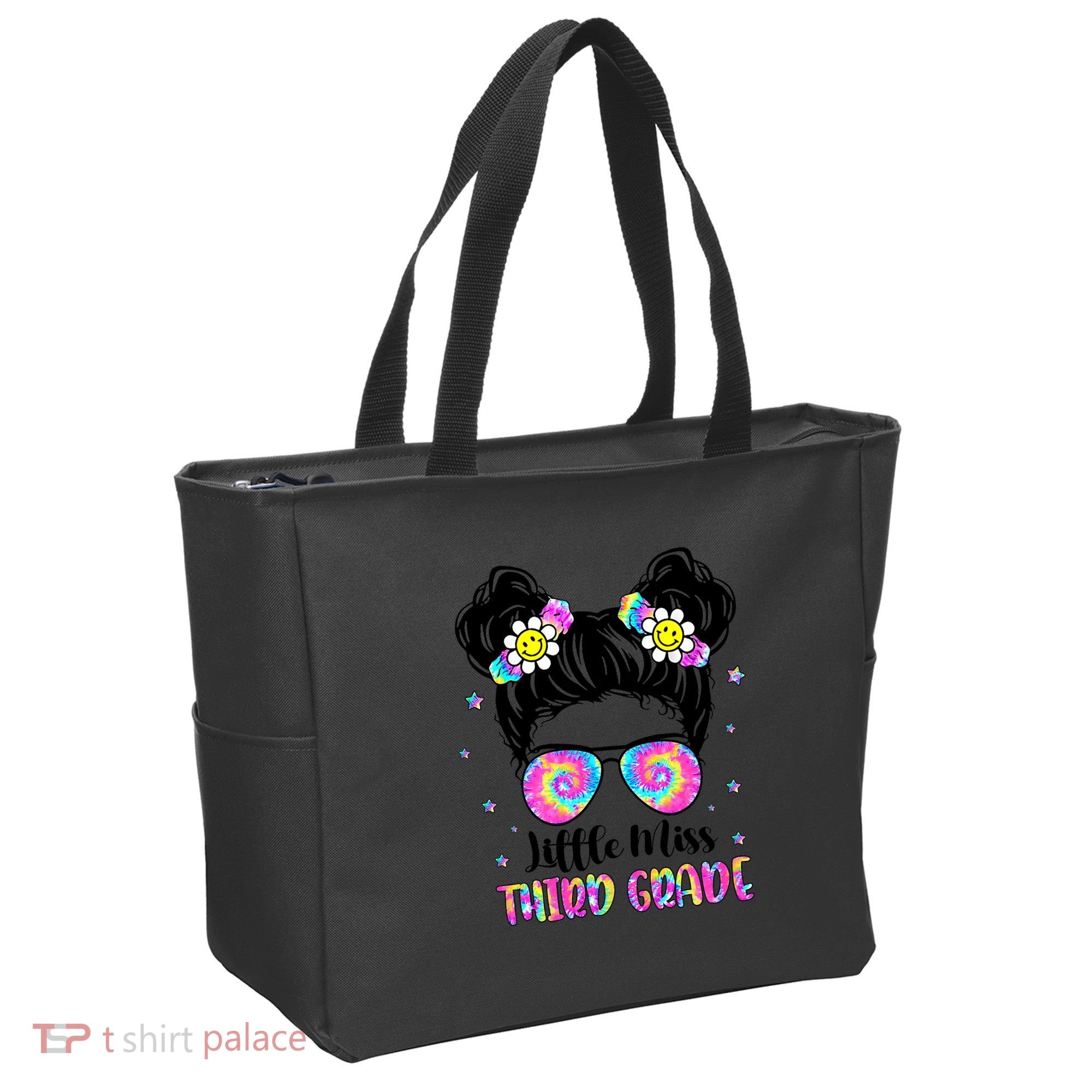 Groovy Messy Bun Third Grade Back To School Tote Bag