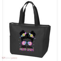 Groovy Messy Bun Third Grade Back To School Tote Bag thumb 3
