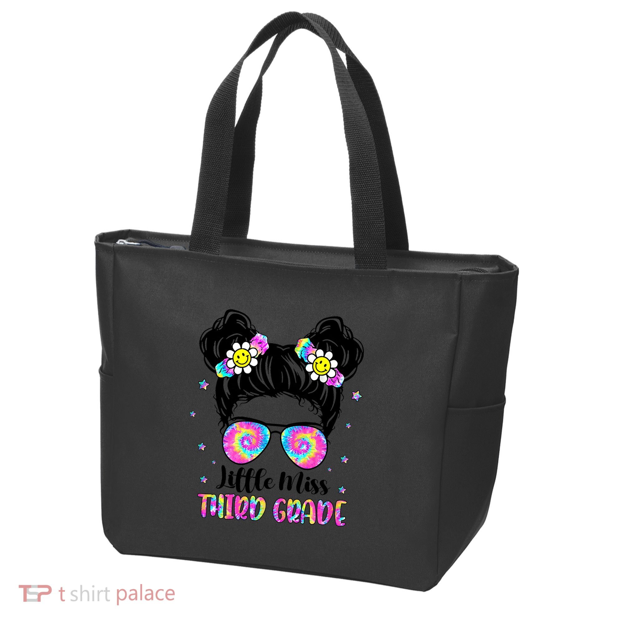 Groovy Messy Bun Third Grade Back To School Tote Bag