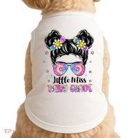 Groovy Messy Bun Third Grade Back To School Doggie Tank thumb 0