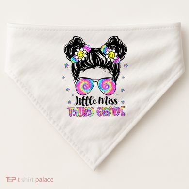 Groovy Messy Bun Third Grade Back To School USA-Made Doggie Bandana