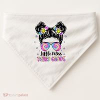Groovy Messy Bun Third Grade Back To School USA-Made Doggie Bandana thumb 0
