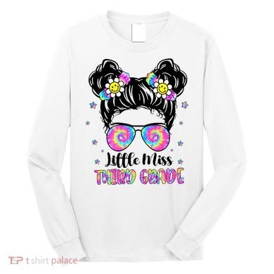 Groovy Messy Bun Third Grade Back To School Long Sleeve Shirt