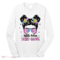 Groovy Messy Bun Third Grade Back To School Long Sleeve Shirt thumb 0