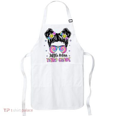 Groovy Messy Bun Third Grade Back To School Apron
