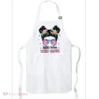 Groovy Messy Bun Third Grade Back To School Apron thumb 0