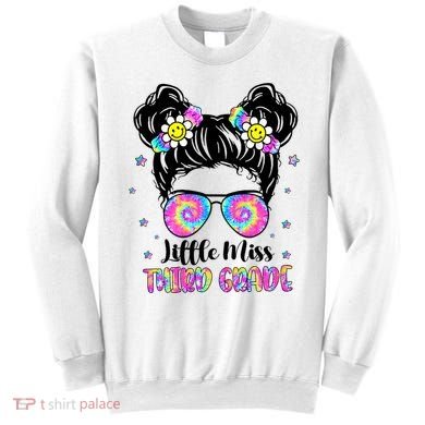 Groovy Messy Bun Third Grade Back To School Sweatshirt
