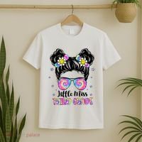 Groovy Messy Bun Third Grade Back To School T-Shirt thumb 2