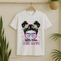 Groovy Messy Bun Third Grade Back To School T-Shirt thumb 2