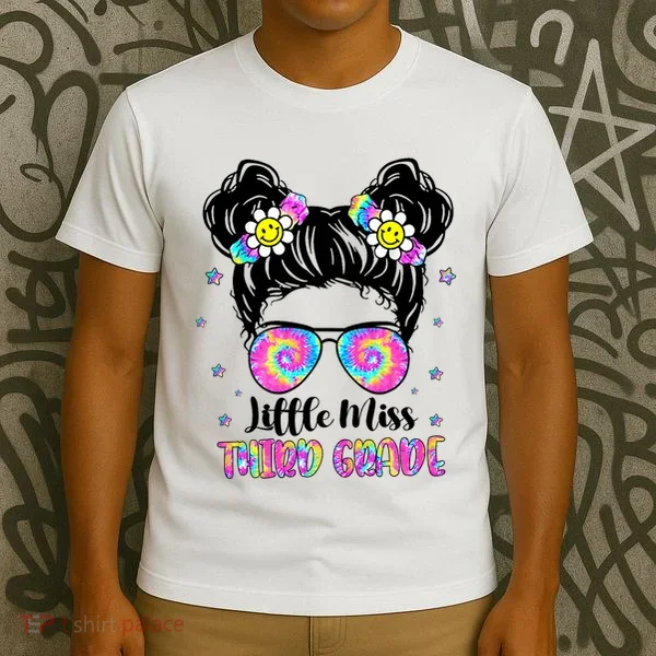 Groovy Messy Bun Third Grade Back To School T-Shirt