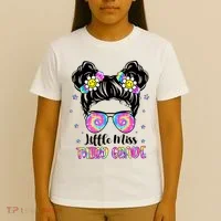 Groovy Messy Bun Third Grade Back To School T-Shirt thumb 4
