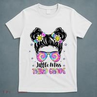 Groovy Messy Bun Third Grade Back To School T-Shirt thumb 5