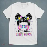 Groovy Messy Bun Third Grade Back To School T-Shirt thumb 5