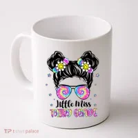 Groovy Messy Bun Third Grade Back To School Coffee Mug thumb 0