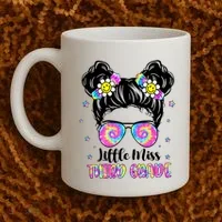 Groovy Messy Bun Third Grade Back To School Coffee Mug thumb 2