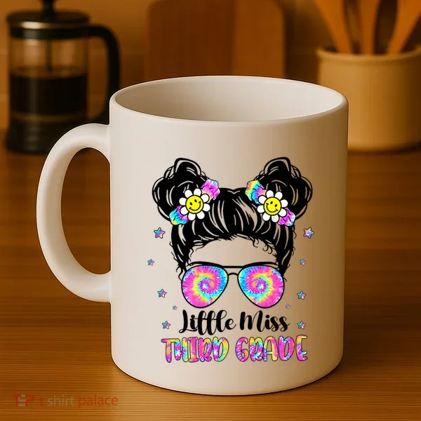 Groovy Messy Bun Third Grade Back To School Coffee Mug
