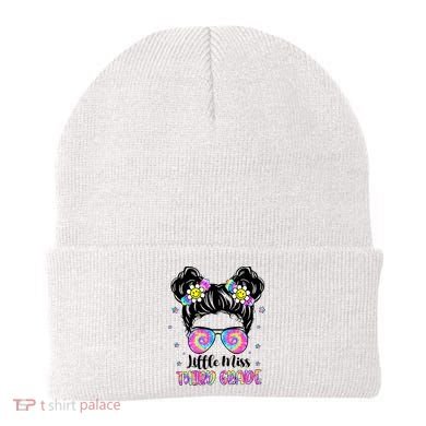 Groovy Messy Bun Third Grade Back To School Beanie