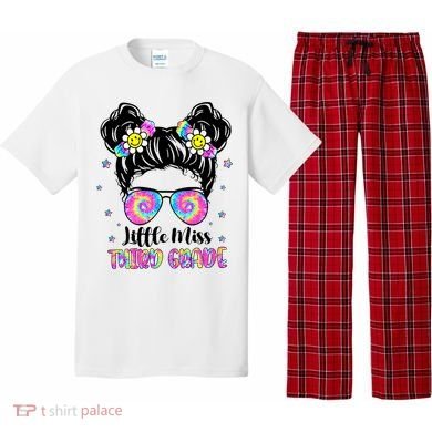 Groovy Messy Bun Third Grade Back To School Pajama Set