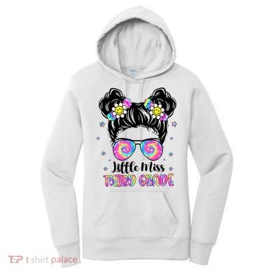 Groovy Messy Bun Third Grade Back To School Women's Hoodie