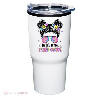 Groovy Messy Bun Third Grade Back To School Tumbler