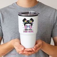 Groovy Messy Bun Third Grade Back To School Tumbler thumb 2