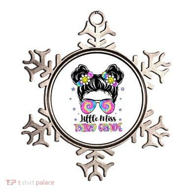 Groovy Messy Bun Third Grade Back To School Ornament