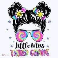 Groovy Messy Bun Third Grade Back To School Ornament thumb 1