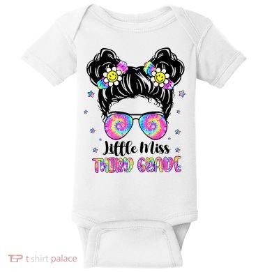 Groovy Messy Bun Third Grade Back To School Baby Bodysuit
