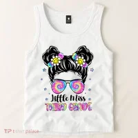Groovy Messy Bun Third Grade Back To School Tank Top thumb 2