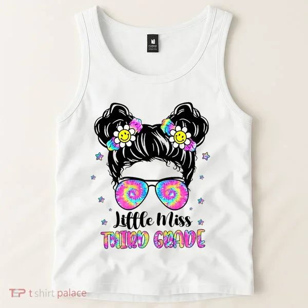 Groovy Messy Bun Third Grade Back To School Tank Top