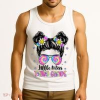 Groovy Messy Bun Third Grade Back To School Tank Top thumb 3