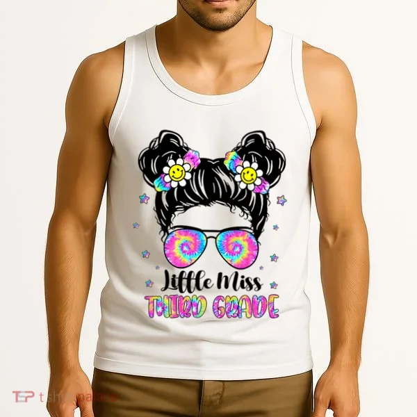 Groovy Messy Bun Third Grade Back To School Tank Top