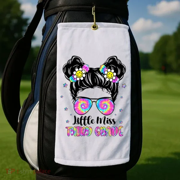 Groovy Messy Bun Third Grade Back To School Golf Towel