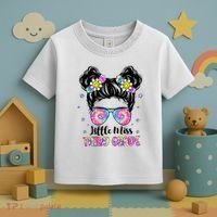 Groovy Messy Bun Third Grade Back To School Toddler T-Shirt thumb 3