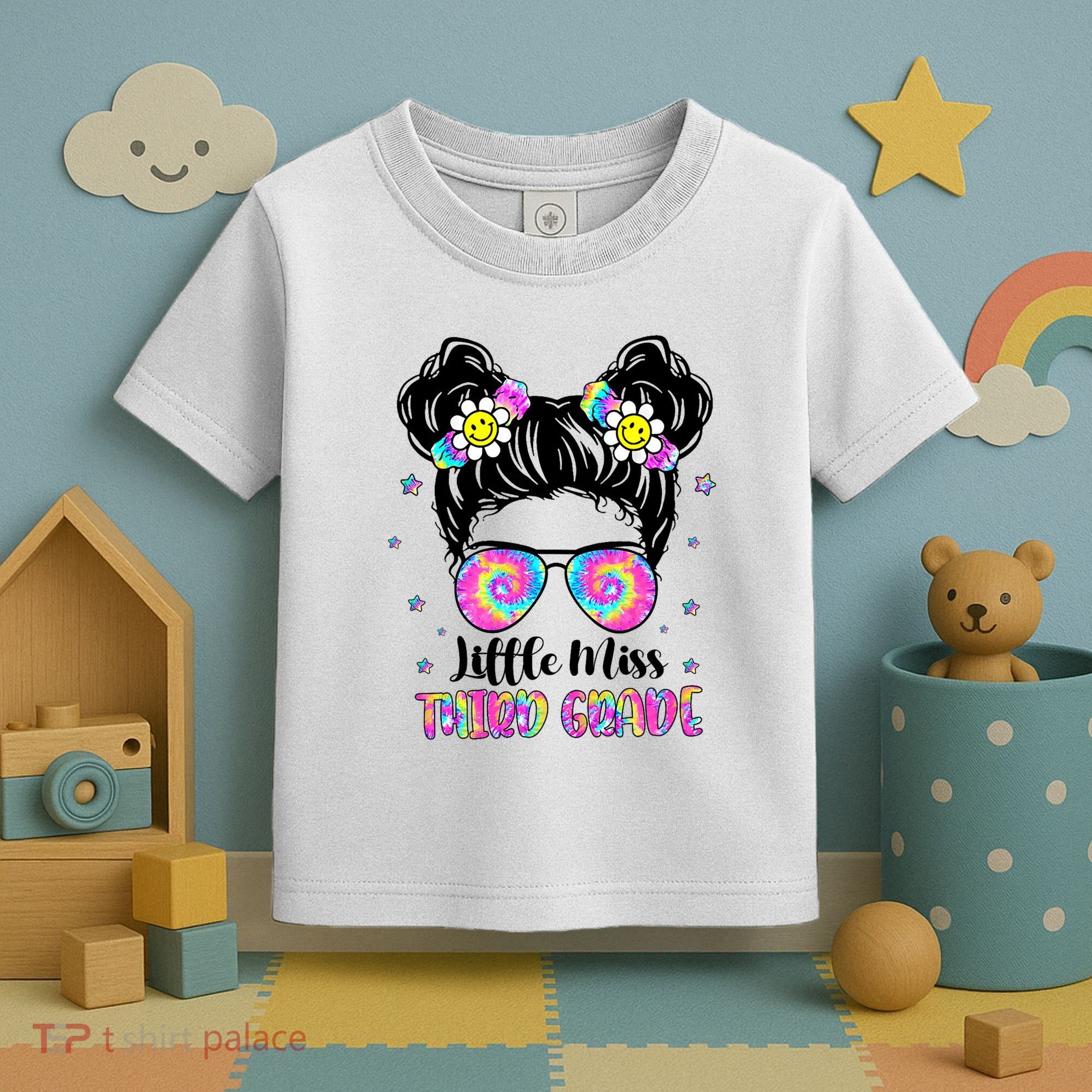 Groovy Messy Bun Third Grade Back To School Toddler T-Shirt