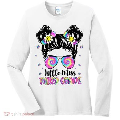 Groovy Messy Bun Third Grade Back To School Women's Long Sleeve Shirt