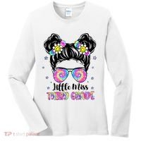 Groovy Messy Bun Third Grade Back To School Women's Long Sleeve Shirt thumb 0
