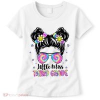 Groovy Messy Bun Third Grade Back To School Women's T-Shirt thumb 0