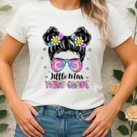 Groovy Messy Bun Third Grade Back To School Women's T-Shirt thumb 2