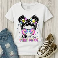 Groovy Messy Bun Third Grade Back To School Women's T-Shirt thumb 3