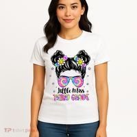 Groovy Messy Bun Third Grade Back To School Women's T-Shirt thumb 4