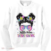 Groovy Messy Bun Third Grade Back To School Kids Sweatshirt thumb 0