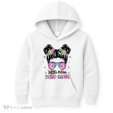 Groovy Messy Bun Third Grade Back To School Kids Hoodie