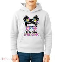 Groovy Messy Bun Third Grade Back To School Kids Hoodie thumb 4